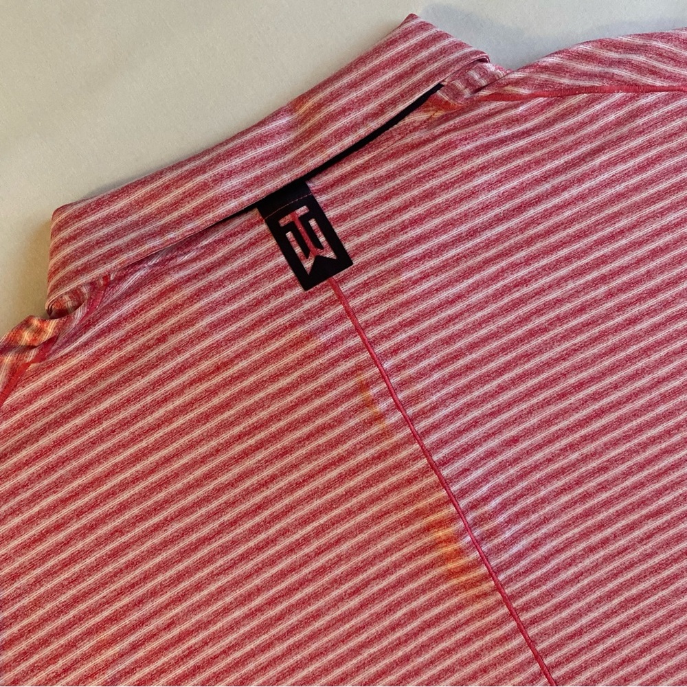 Nike Dri-Fit Tiger Woods Polo Men XL Striped Performance Shirt